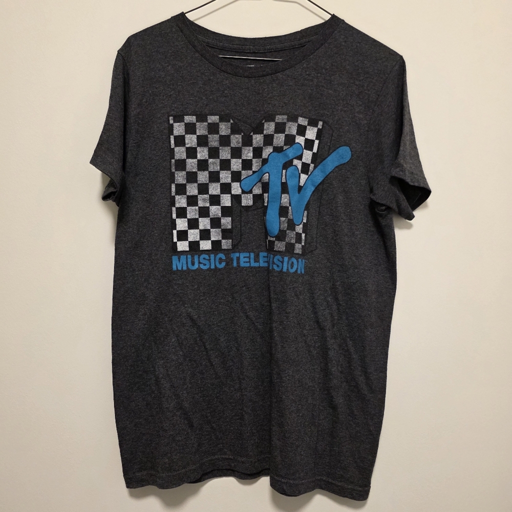 M Checkered MTV Logo T-Shirt